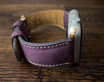 Apple Watch Band: Leather Watch Strap, Watch Bracelet, Personalized Leather Band Women Men 40mm