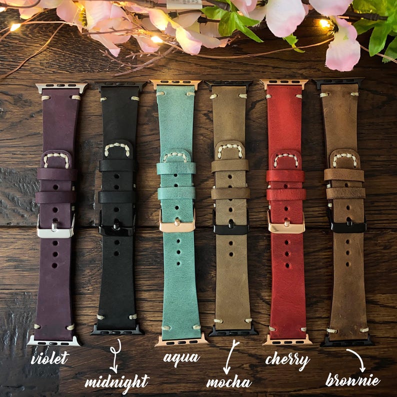 Apple Watch Band 38mm Watch Apple Band 40mm Custom iWatch Band 42mm 38mm Leather Designer Watch Band 44mm Custom Apple Watch Strap for Her