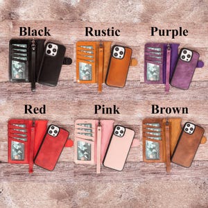 Funda de cuero personalizada para iPhone 16, iPhone 15+, iPhone 14-13 Pro Max, iPhone 12 Mini, tarjetero RFID, iPhone 11