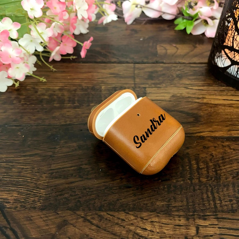 Personalizable Leather Airpod Case Airpods 1 2 3 Pro 1 2 Case with hook Custom Airpods Pro Case Keychain Airpod Cover Custom Monogram