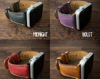 Uhrenarmband für Apple Watch 38 40 41 42 44 45 46 49 mm, handgefertigtes iWatch Armband