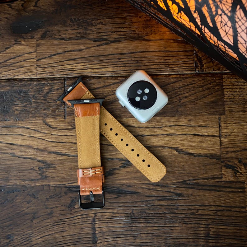Fitbit Versa 2 Band, Fitbit Versa 1 - 3 Brown Leather Band, Fitbit Versa Lite Band, Fitbit Versa Strap, Versa 2 Band Gift for Her / Him