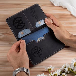 Cartera para pasaporte, regalos para papá, funda personalizada para pasaporte, regalos de viaje para él, funda personalizada para pasaporte, funda para pasaporte, porta pasaporte