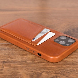 Monogram iPhone 17 16 15 Pro Leather Case Card Holder, Customized iPhone Air Case, iPhone 14 Case, Leather iPhone 13 Pro Max Case, 12 Mini