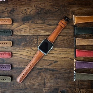 Apple Watch Band 38mm 40mm 41mm Leather Watch Strap 45mm 49mm Custom iWatch Band 42mm 44mm Watch Band Men Woman Gift Bracelet for Him Her