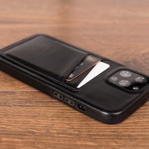 Monogram iPhone 17 16 15 Pro Leather Case Card Holder, Customized iPhone Air Case, iPhone 14 Case, Leather iPhone 13 Pro Max Case, 12 Mini