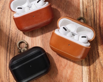 Personalizable Leather Airpod 4 Case Airpods 1 2 3 Pro 1 2 Case with hook Custom Airpods Pro Case Keychain Airpod Cover Custom Monogram