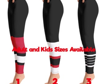 New Jersey Devils Colored Hockey Team Leggings