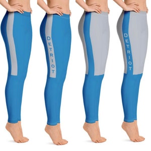 Detroit Lions Colored Football Leggings