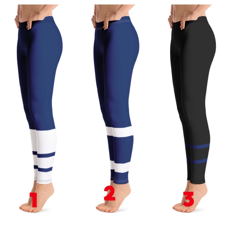 Toronto Maple Leafs Colored Hockey Team Leggings image 1