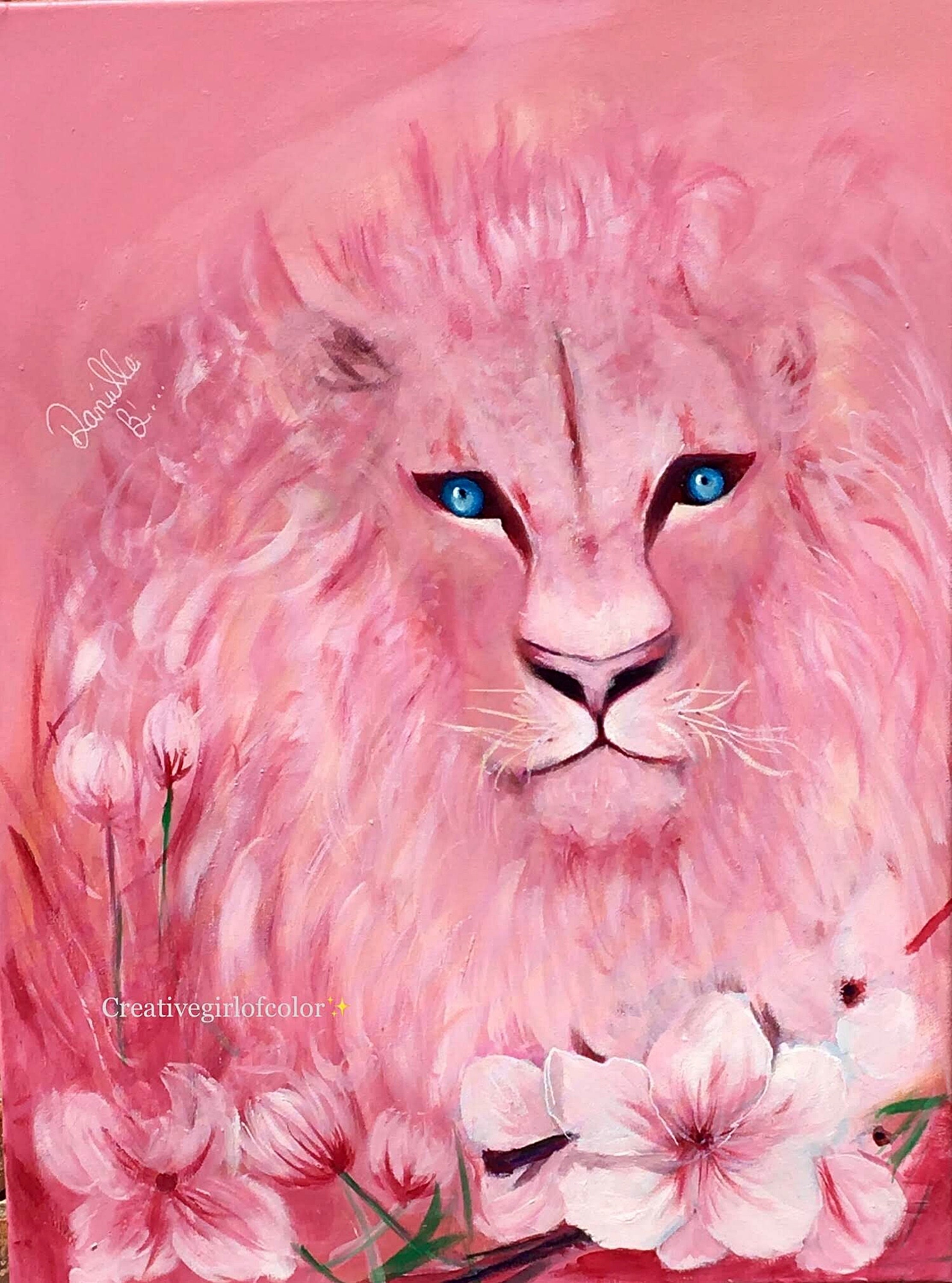 Pink Lion Print Lion blush pink wall art Lion King Poster Etsy