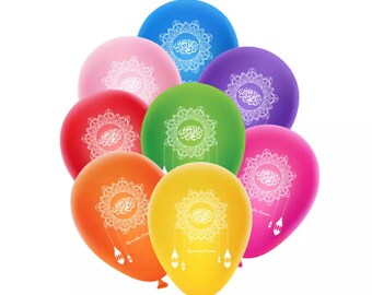 10 x Assorted Colours Latex Ramadan Kareem Mubarak Hajj Balloons Decorations