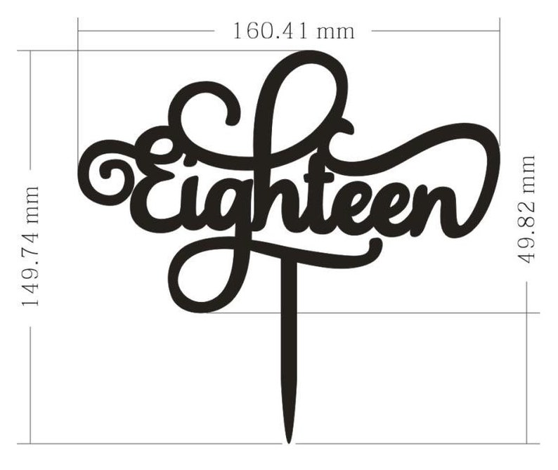 Eighteen 18th Birthday Acrylic Cake Topper Mirror Gold Decorations - Etsy