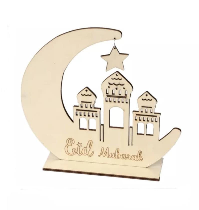 Eid Mubarak Decorations Banner Wall Hanging Frame Wreath Raw Etsy