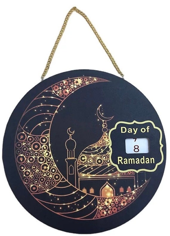 Ramadan Compte À Rebours Calendrier Eid Mubarak Suspendus