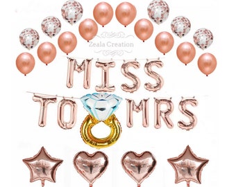Miss To Mrs Balloon Banner Hens Kitchen Tea Bridal Party Decorations Rose Gold Bachelorette Party