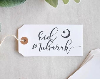 10 X Eid Mubarak Gift Tags Decorations Crafts Ornament Laser Cut Box Cards Ramadan