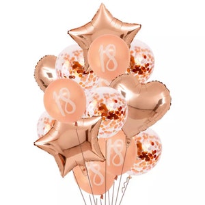 18th 21st 30th 40th 50th Birthday Decorations Balloons Rose Gold Bouquet