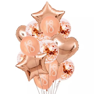 18. 21. 30. 40. 50. Geburtstag Dekoration Luftballons Rose gold Bouquet