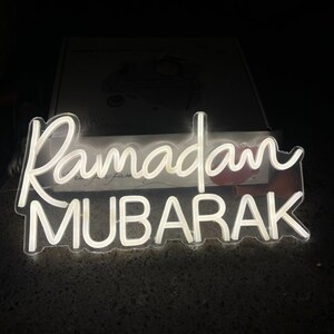 Ramadan Eid LED Signs Lights Decorations Eid Kareem Mubarak Banner Lights Balloons Boxes Projector