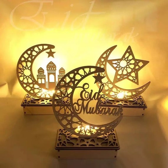 Eid Mubarak-Lampe LED décorative pour Ramadan Kareem, luminaire