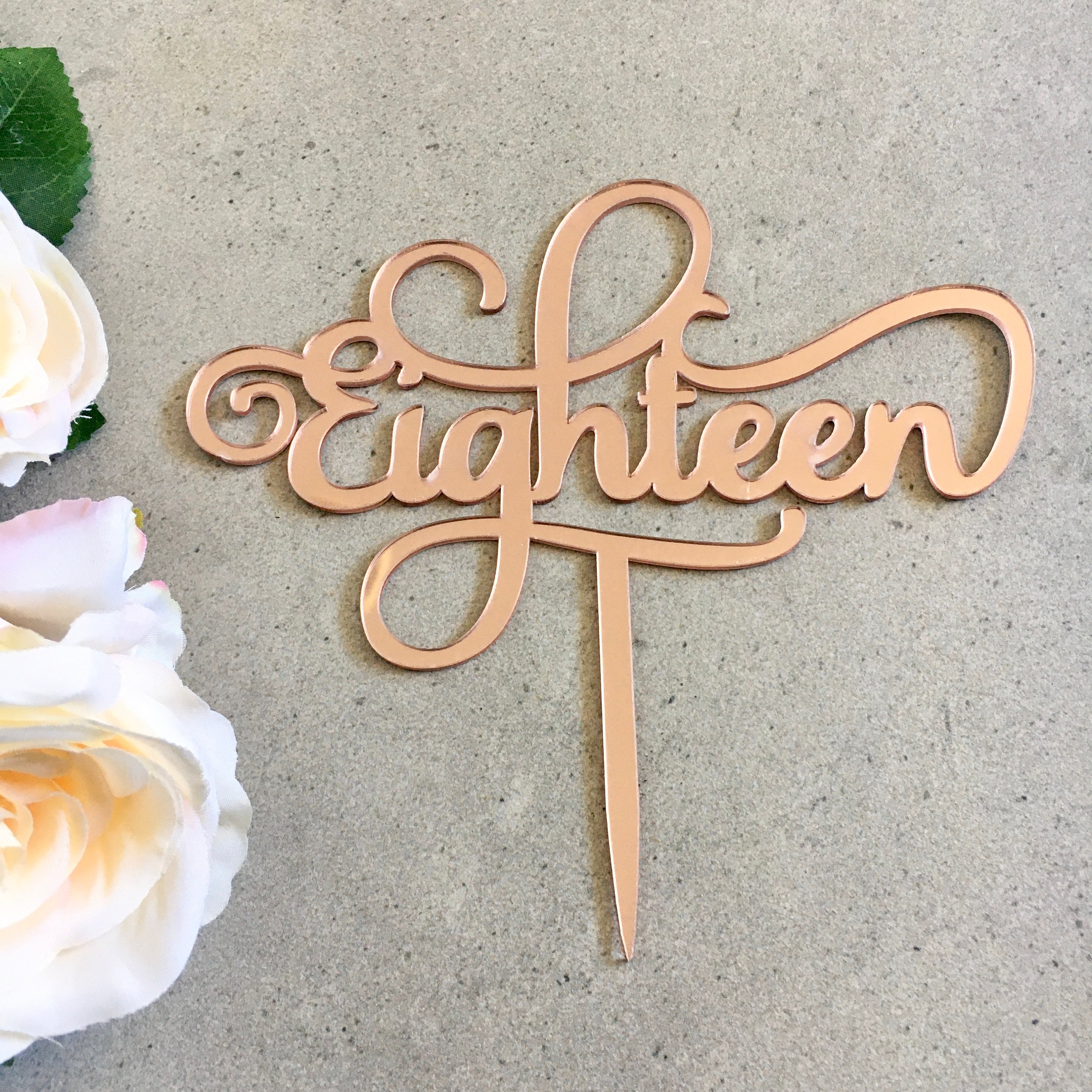 Eighteen 18th Birthday Acrylic Cake Topper Mirror Gold Decorations - Etsy