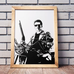 The Terminator 2 Art Print - Original Illustration of Arnold Schwarzeneggar // gifts for him // classic 80s film // action movie poster
