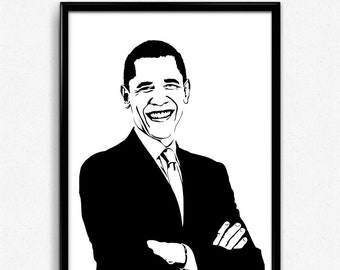 President Barack Obama Print - High-Quality Art Print of America's 44th President // gifts for Americans  // political science // poli sci