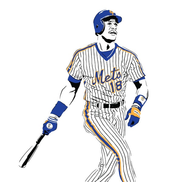 Darryl Strawberry Art Print - New York Mets Slugger Poster // New York City Baseball Superstar // World Series Champion // geschenken voor hem