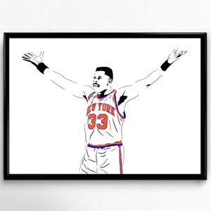 Patrick Ewing Art Print - Original Illustration of the New York Knicks Center // fan gift // basketball lovers // gifts for him / georgetown