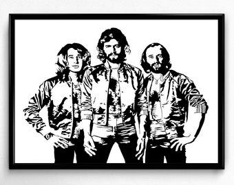 The Bee Gees Art Print - Original Illustration of the Disco Superstars // gift for her // music lover // dancing queen // disco fever