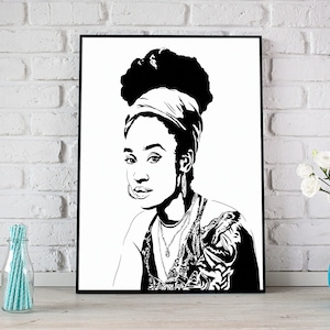 Jackie Hill-Perry Art Print - Original Illustration of the Poet, Writer and Hip Hop Artist // Spoken Word // African American Artist