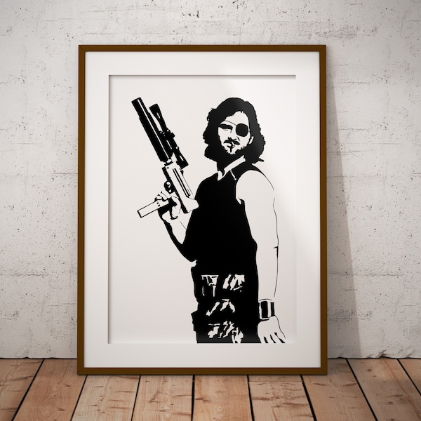 Snake Plissken Art Print - Original Illustration of Kurt Russell in Escape From New York // gifts for him // post apocalypse // 80s classic