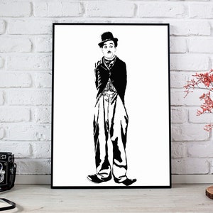 Charlie Chaplin Art Print - Illustratie van de Silent Film Comedy Legend // bioscoopfans // oude Hollywood // klassieke films // de zwerver