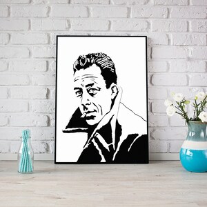 Albert Camus Art Print - High-quality Illustration of the Great French ...