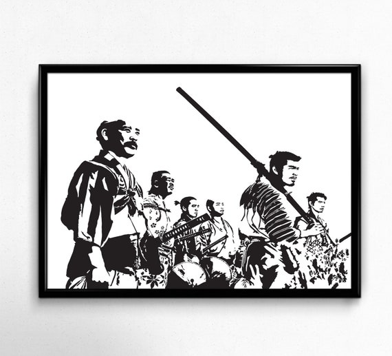 Seven Samurai Art Print - Awesome Illustration of the Akira