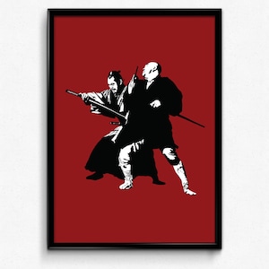 Yojimbo Kunstdruck - Original Illustration des Akira Kurosawa Meisterwerk Films // japanische Filmfans // Samurai Artwork // Katana Flick
