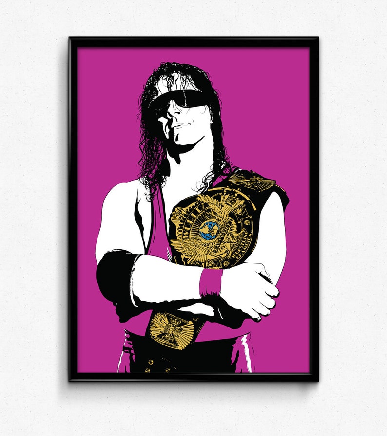 Bret Hart Art Print Awesome Poster of the Bret the Hitman Etsy