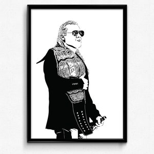Chris Jericho Art Print - Original Illustration of the Wrestling Legend // The Ocho // wrestler fan gift // Little Bit of the Bubbly