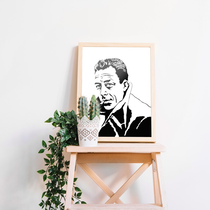 Albert Camus Art Print High-quality Illustration of the - Etsy