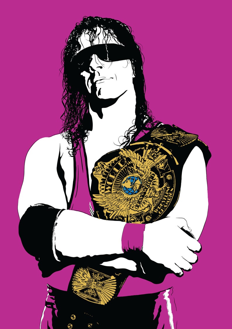 Bret Hart Art Print Awesome Poster of the Bret the Hitman Etsy
