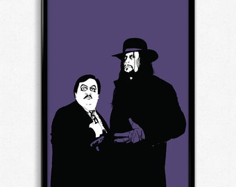 The Undertaker and Paul Bearer - Awesome Art Print of the Legendary Wrestler and Manager // wrestling fan gift // sports hero // spooky
