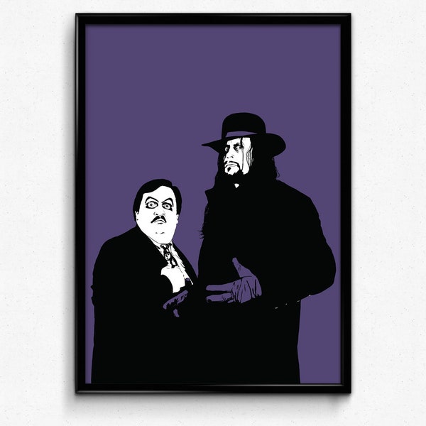 The Undertaker and Paul Bearer - Awesome Art Print of the Legendary Wrestler and Manager // wrestling fan gift // sports hero // spooky