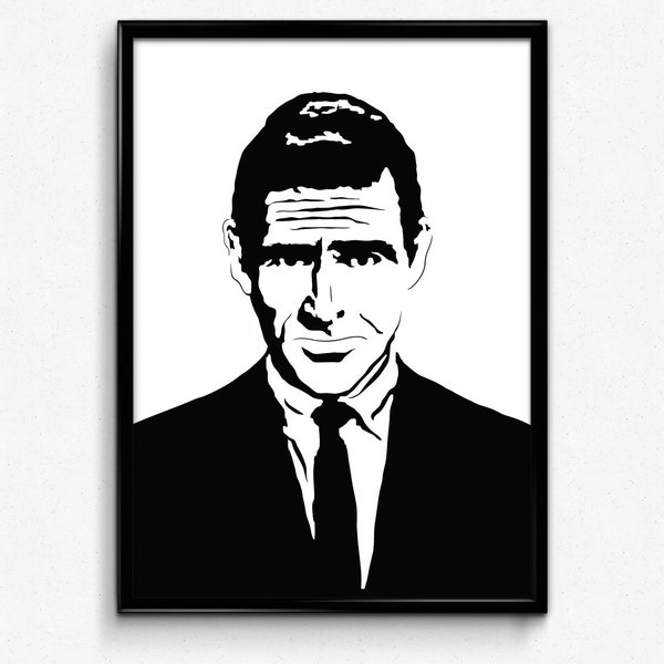 Rod Serling Art Print - Awesome Illustration of Host and Creator of The Twilight Zone // classic american tv  // supernatural series