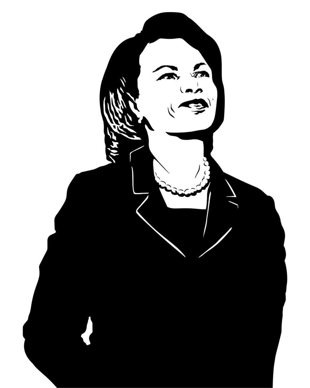 Condoleezza Rice Art Print Illustration of the First Female African