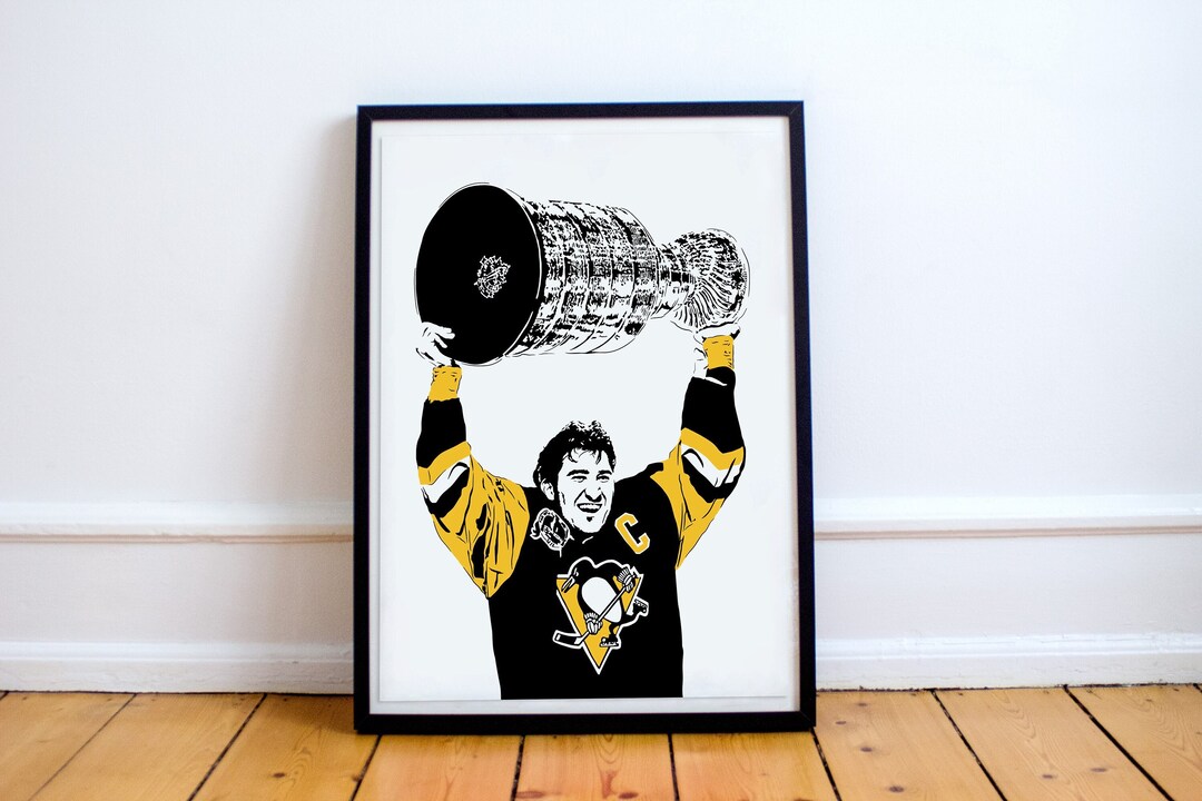 Mario Lemieux Art Print - Original Illustration of the Pittsburgh ...
