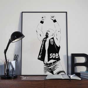 Stone Cold Steve Austin Art Print - Original Poster des Legendären Haltung Ära Wrestler // Wrestling Fan Geschenk // Podcaster Schauspieler // 3:16