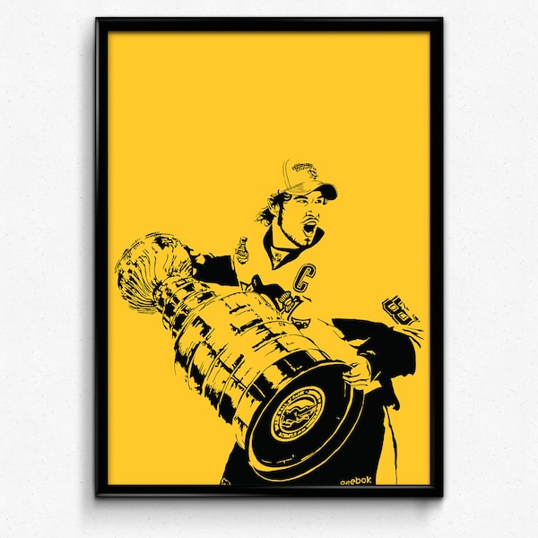 Sidney Crosby Art Print - Awesome Illustration of the Pittsburgh Penguins Superstar // Pens fans // hockey gift // gifts for him