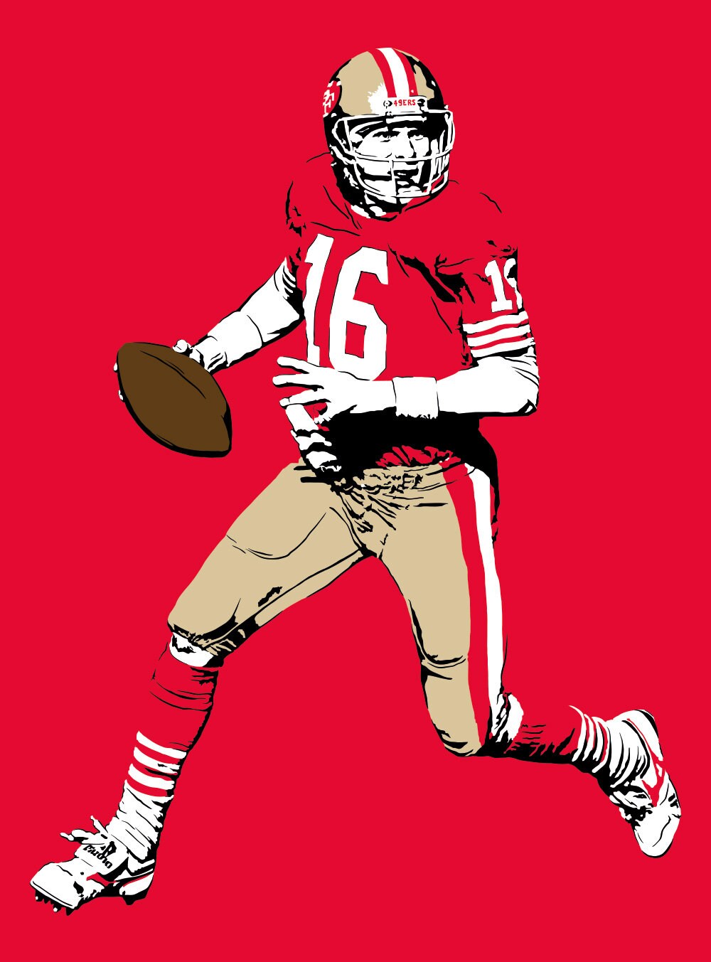 Joe Montana Art Print Impresionante Ilustración del | Etsy