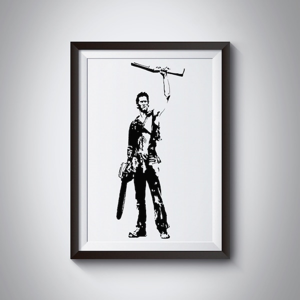 Army of Darkness Art Print - Awesome Illustration of Bruce Campbell as Ash // horror film fan // evil dead films // gifts for him